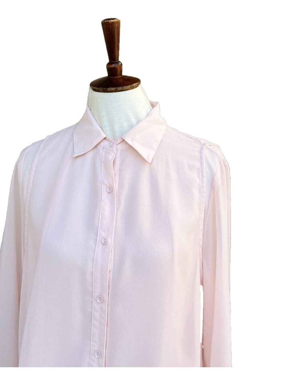 Pink Button Down Tunic Blouse Long Sleeve Size L NWOT - Picture 4 of 9